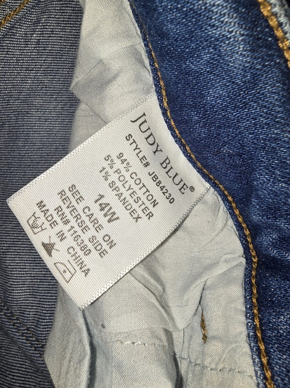 Judy Blue Daisy Floral Embroidered High Rise Skinny Jeans 14W - Picture 5 of 6